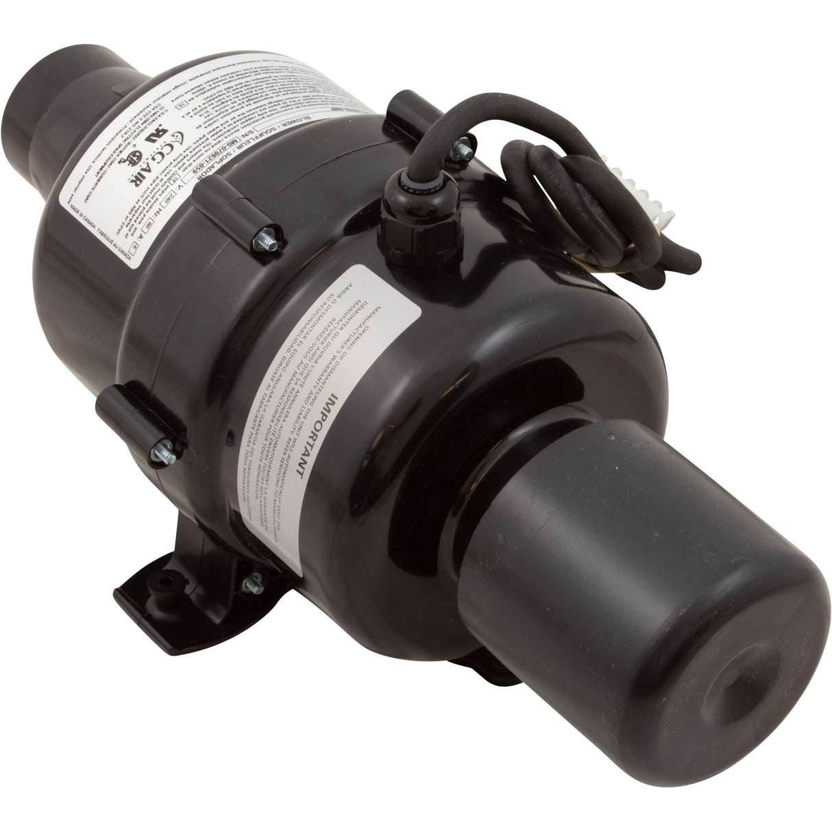 Blower, CG Air Millenium O, 230v, 6.0A, Heater, 3' AMP, w/Muffler : MO300-240/60A