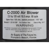Blower, Air Supply Comet 2000, 2.0hp, 115v, 10A, 4ft AMP : 3220131