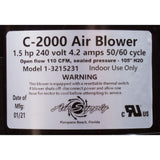Blower, Air Supply Comet 2000, 2.0hp, 230v, 4.9A, 4ft AMP : 3220231