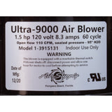 Blower, Air Supply Ultra 9000, 1.5hp, 115v, 8.3A, 4ft AMP : 3915131