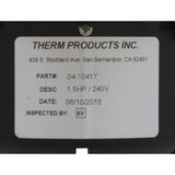 Blower, Therm Products Deluxe, 1.5hp, 230v, 2" : 04-10417
