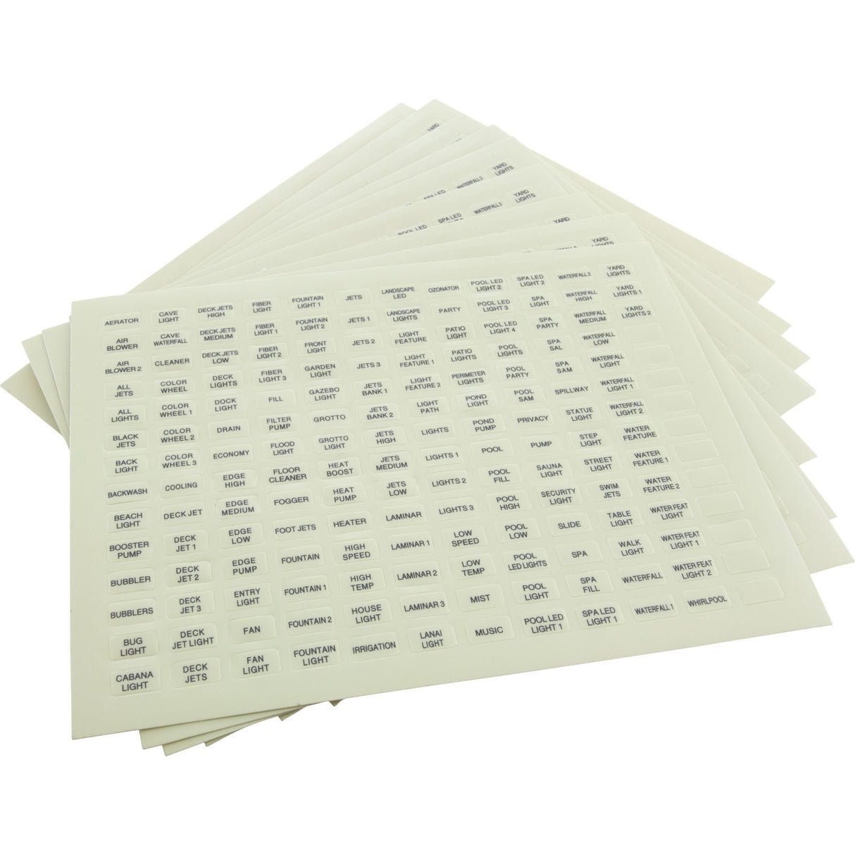 Label, Pentair, IntelliTouch®, Outdoor Ctrl Panel, Set of 10 : 520283