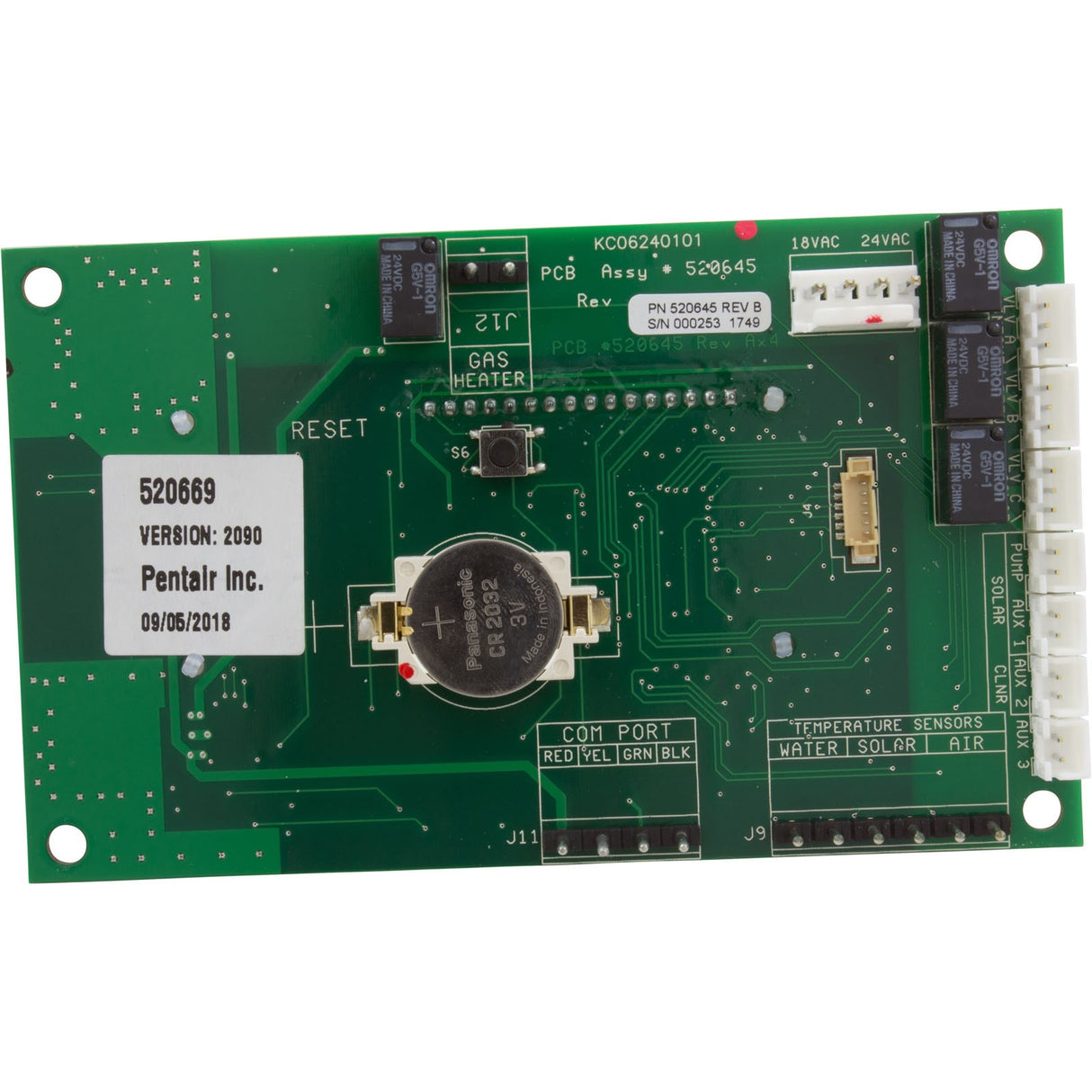 PCB, Pentair, SunTouch, Solar : 520940Z