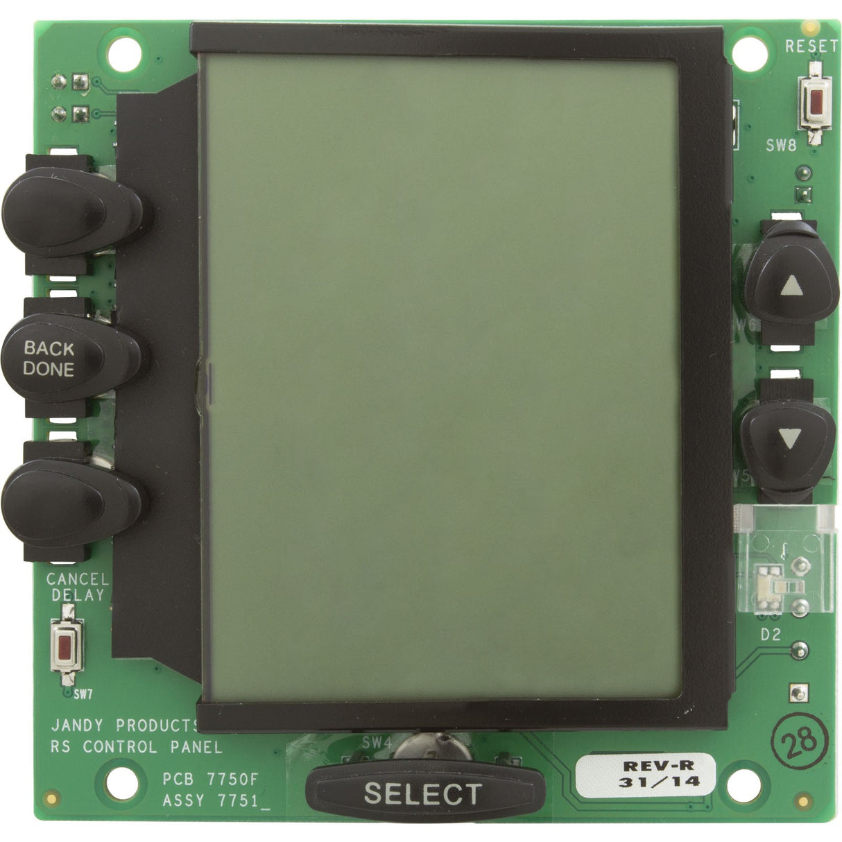 PCB Assy, Zodiac Jandy AquaLink OneTouch, LCD, Black Buttons : R0550800