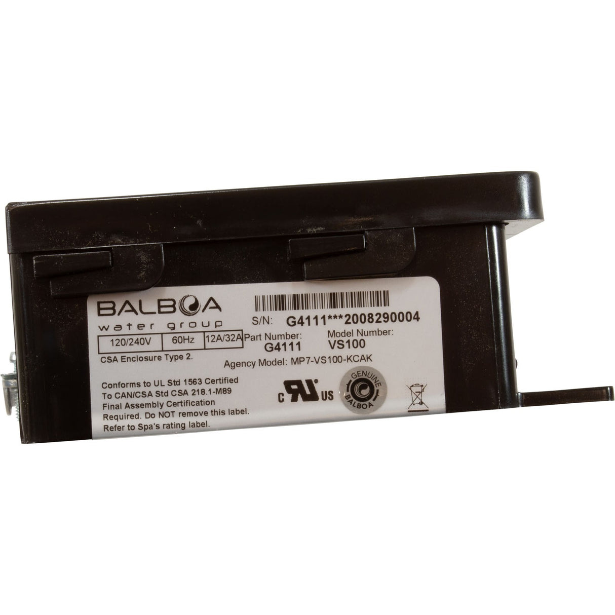 Control Only, Balboa Water Group VS100, P1, Oz, Lt, 115v : G4111