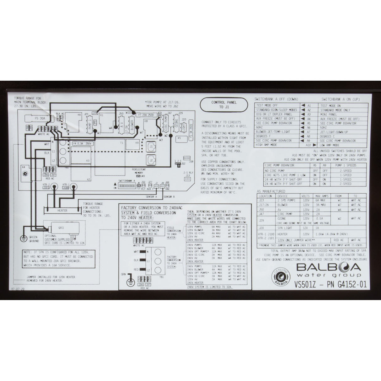 Control, BWG VS501Z, P1, P2 or Bl, Oz, Lt, 4kW, 115v/230v : G4152-01