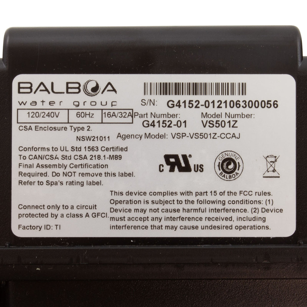 Control, BWG VS501Z, P1, P2 1spd or Bl, 4kW, 115/230v, VL401 : 54217KIT