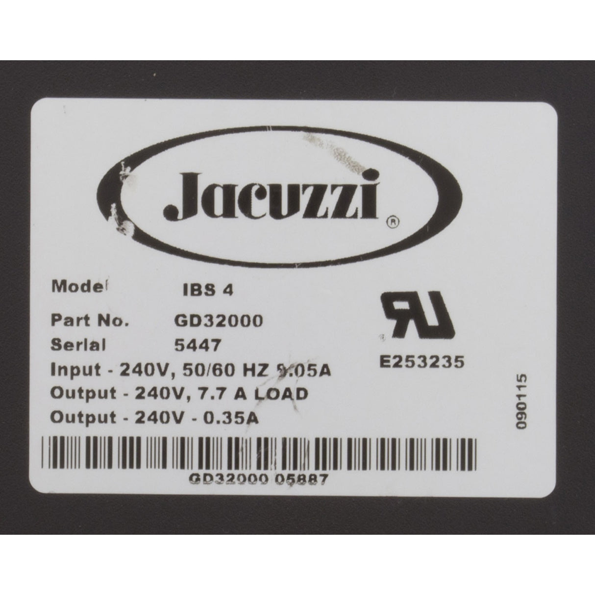 Control, Jacuzzi GD32000, 230v, Pump, Blower : GD32000