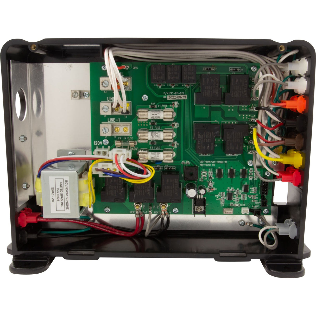 Control, United Spa C5-L, 4kw, P1, P2, Aux, CP, 115/230v, T7S, B11 : CL117S