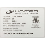 Control, United Spa Controls CB, 5.5kW, P1, P2, Aux, Lt, T7-S : CB117S