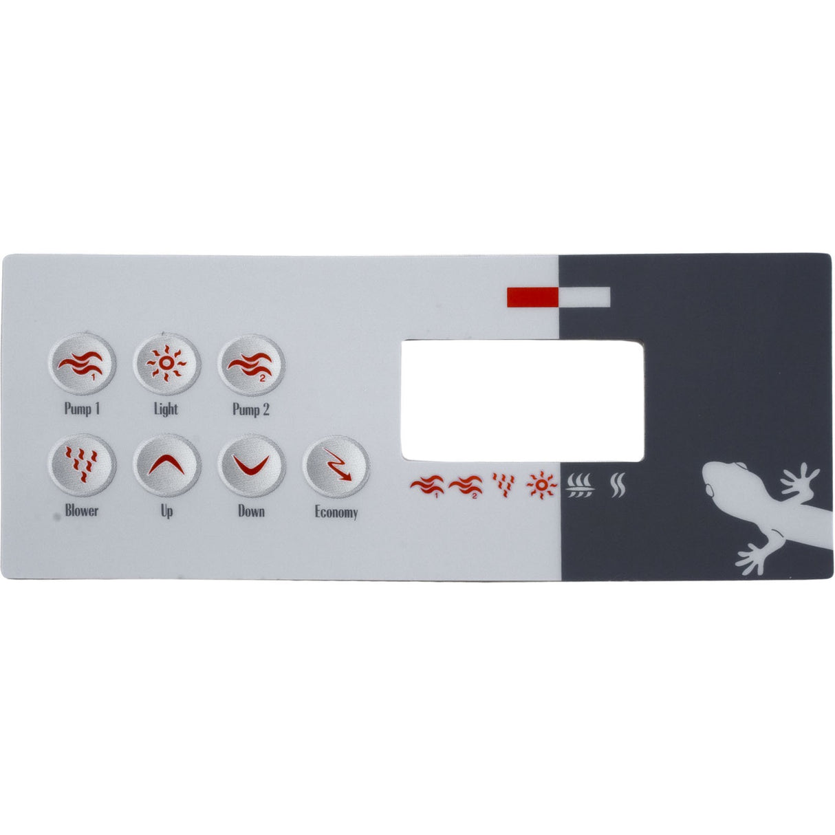 Overlay, Gecko TSC-8-GE2, 7-Button, P1, P2, Bl, Lt : 9916-100331