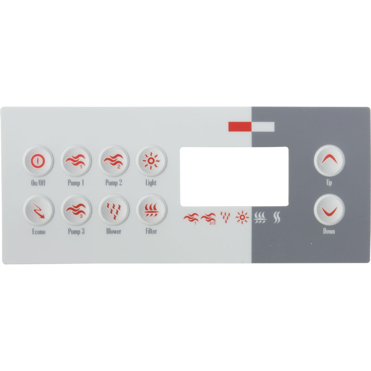 Overlay, Gecko TSC-8, 10 Button, P1, P2, P3, Bl, Lt, Filter : 9916-100723