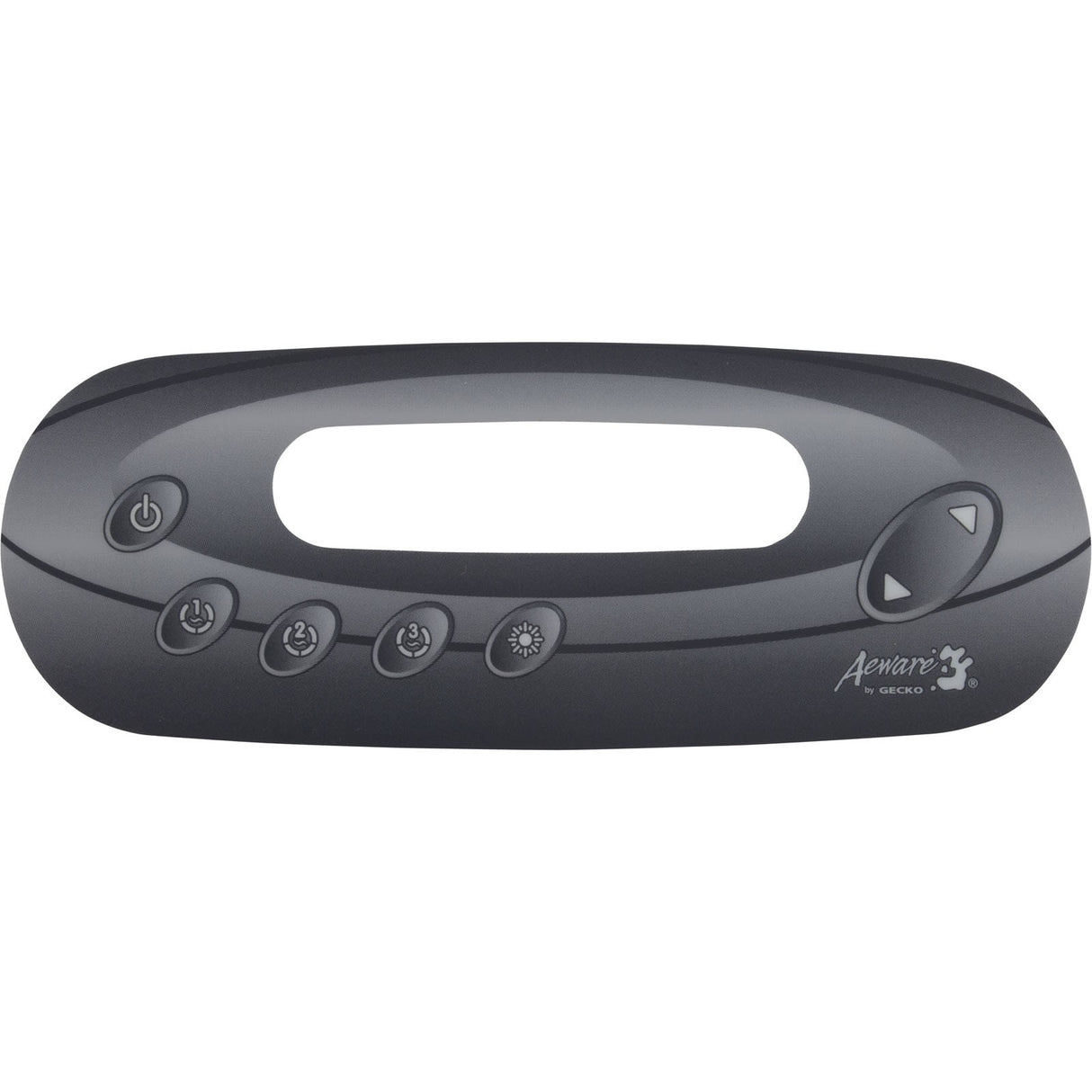 Overlay, HydroQuip in.k450 7-Button, P1, P2, P3, Lt, Grey : 80-0240A