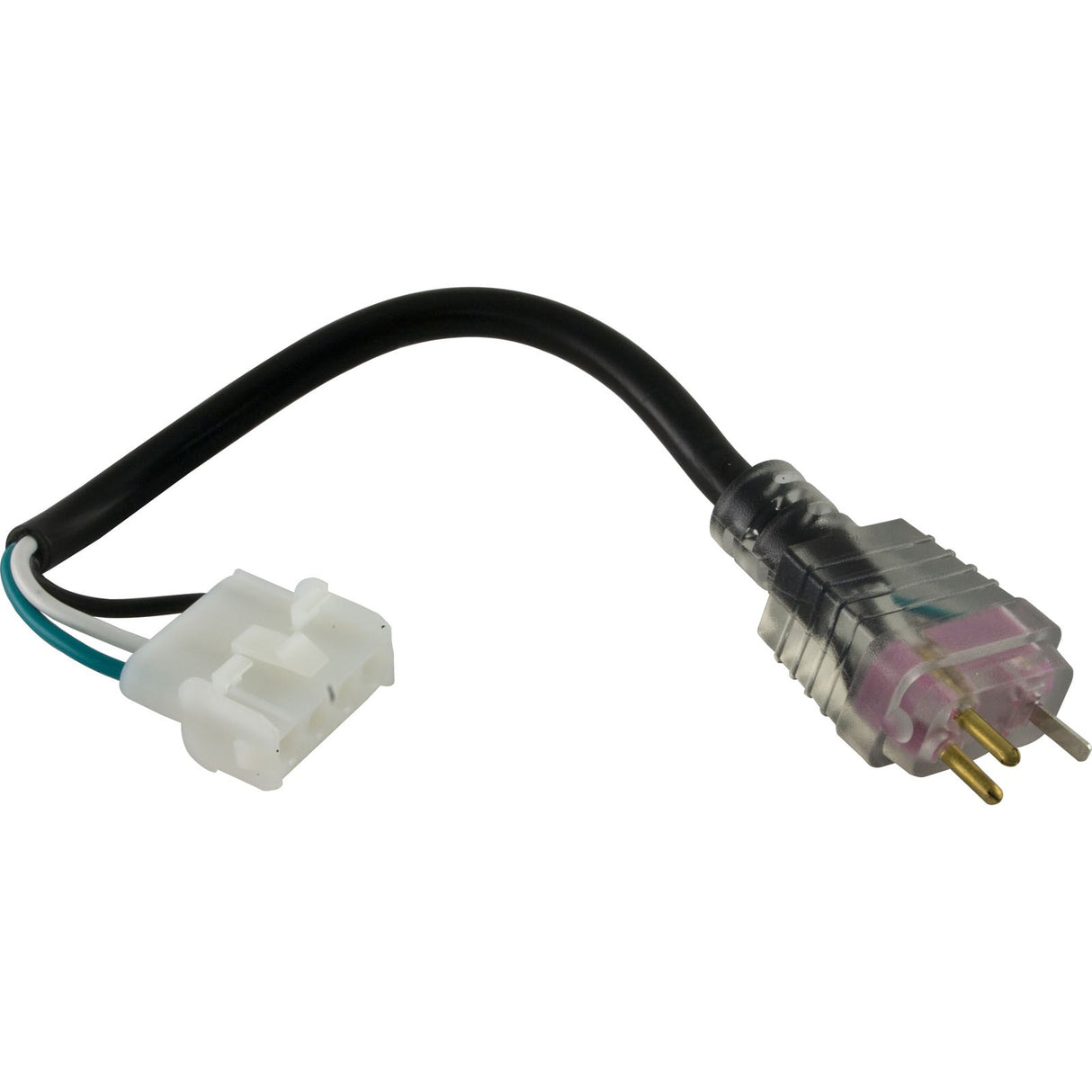 Adapter Cord, H-Q Accy, Molded/AMP, 6", 115v/230v, 15A, Lt. Vlt : 30-1190-C6