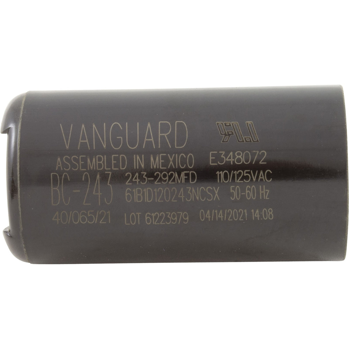 Start Capacitor, 243-292 MFD, 115v, 1-7/16" x 2-3/4" : BC-243