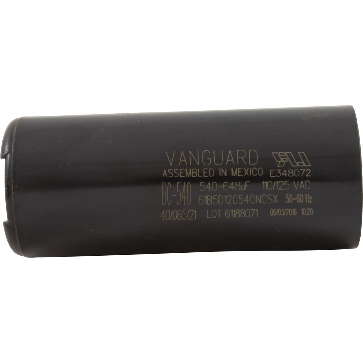 Start Capacitor, 540-648 MFD, 115v, 1-13/16" x 4-3/8" : BC-540