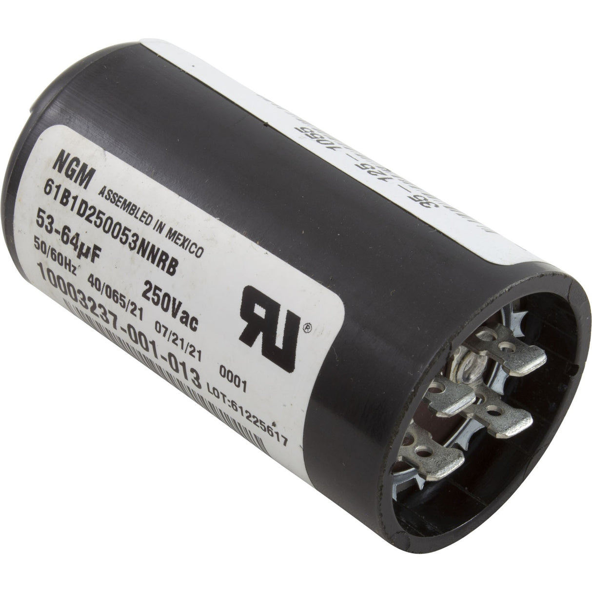 Start Capacitor, 53-64 MFD, 230v, 1-7/16" x 2-3/4" : 10003237-001-013