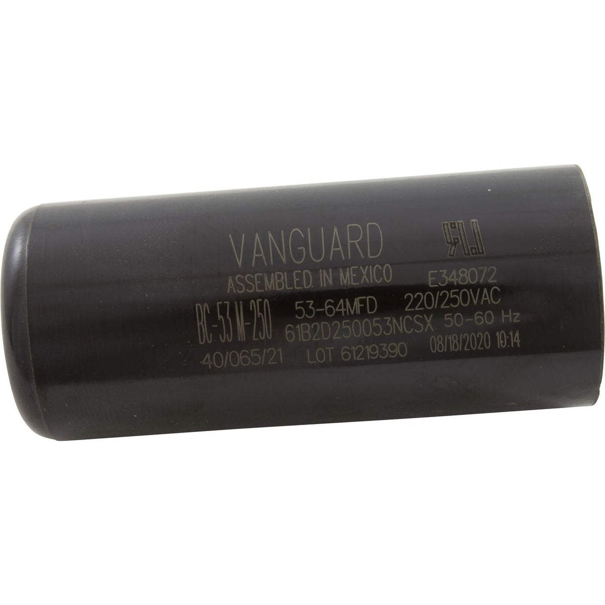 Start Capacitor, 53-64 MFD, 230v, 1-7/16" x 3-3/8" : BC-53M-250
