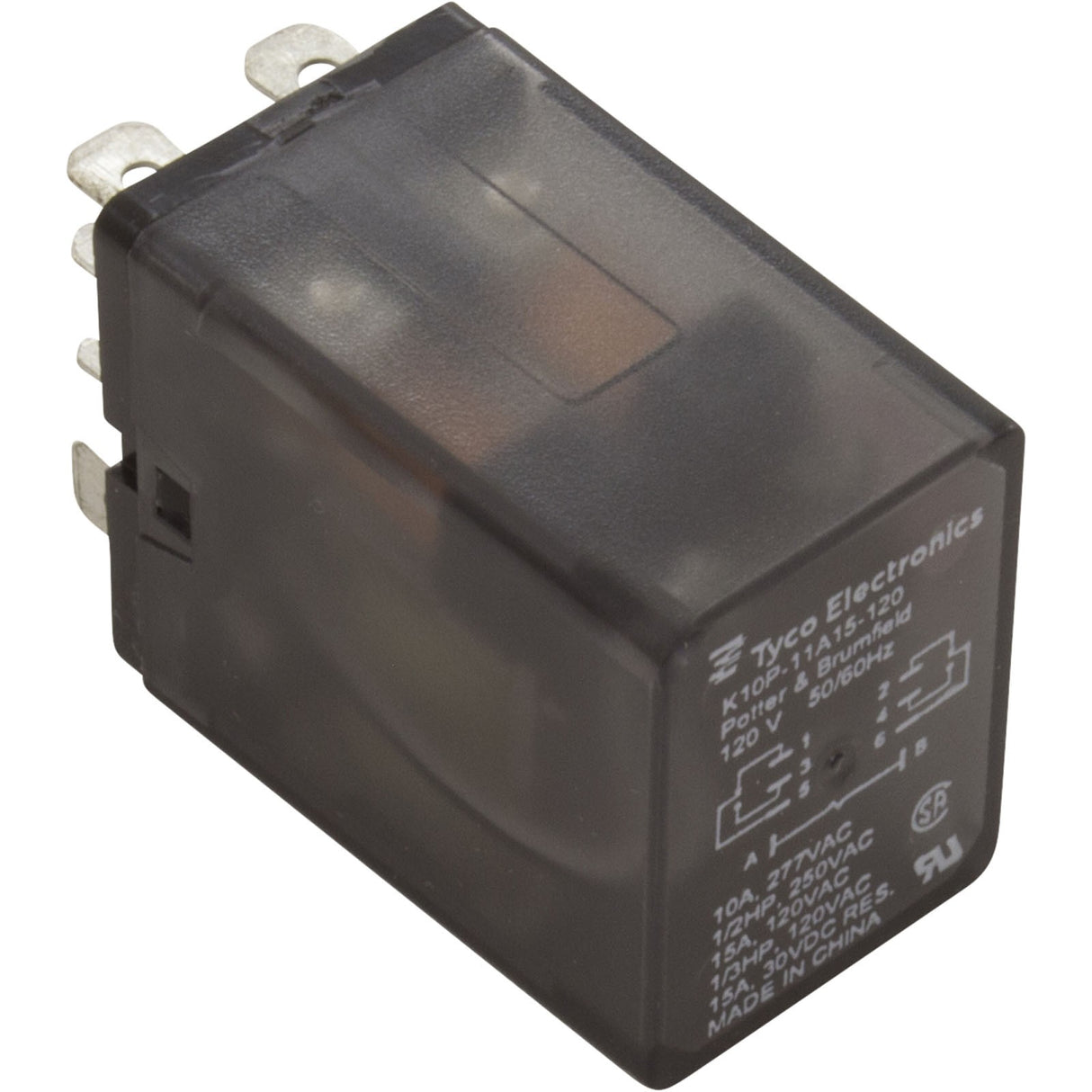 Relay, TE Connectivity, DPDT, 15A, 120v : K10P11A15-120