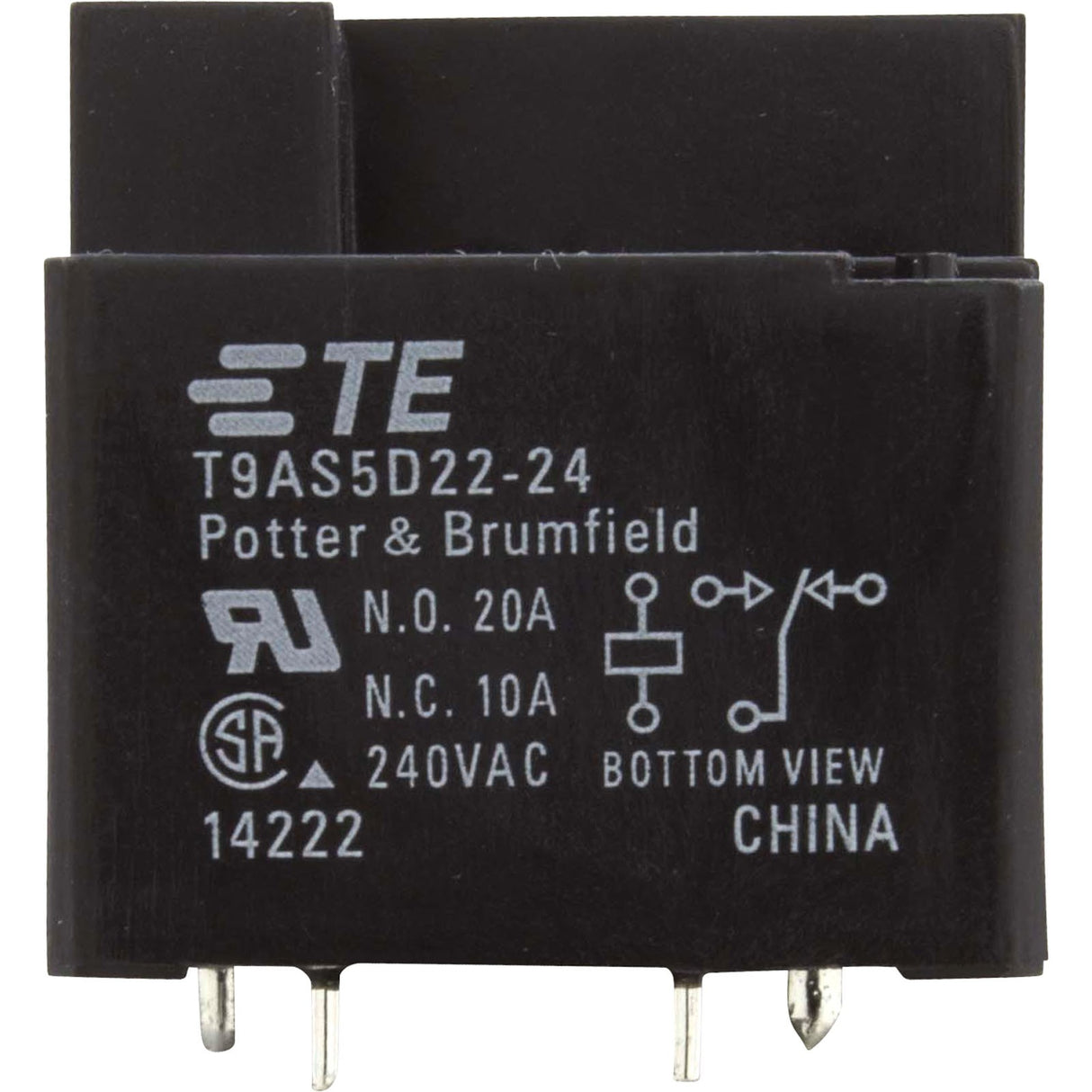 Relay, P&B, T9AP, SPDT, 20A, 24vdc, PCB Mount : T9AS5D22-24