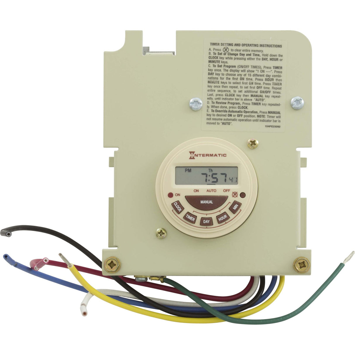 7 Day Single Circuit Pool Control Mechanism (30A, 3Hp, Dual : P7103ME