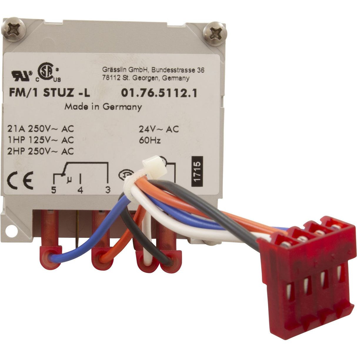 Timer, Grasslin, SPDT, Panel Mount, 24 vac, 24hr, w/Harness : TMRLX
