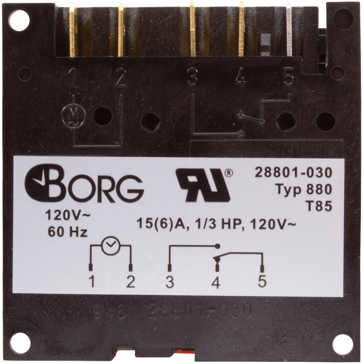 Timer, Diehl, SPDT, Panel Mount, 115v, 15A, 24hr : TA4079