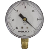Vacuum Gauge, 1/4"mpt, 0-30 in.Hg, Bottom Mount, Generic : 1422
