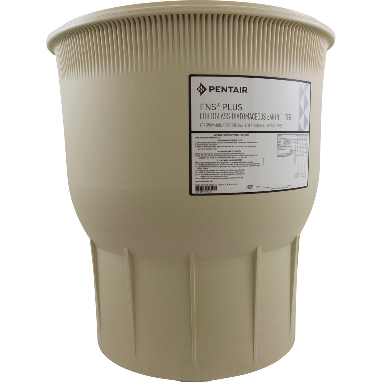 Tank Body, Pentair PacFab FNS, 24 sqft : 170015 - PacFab/Pentair - 788379670757 - PartsForSpas.com