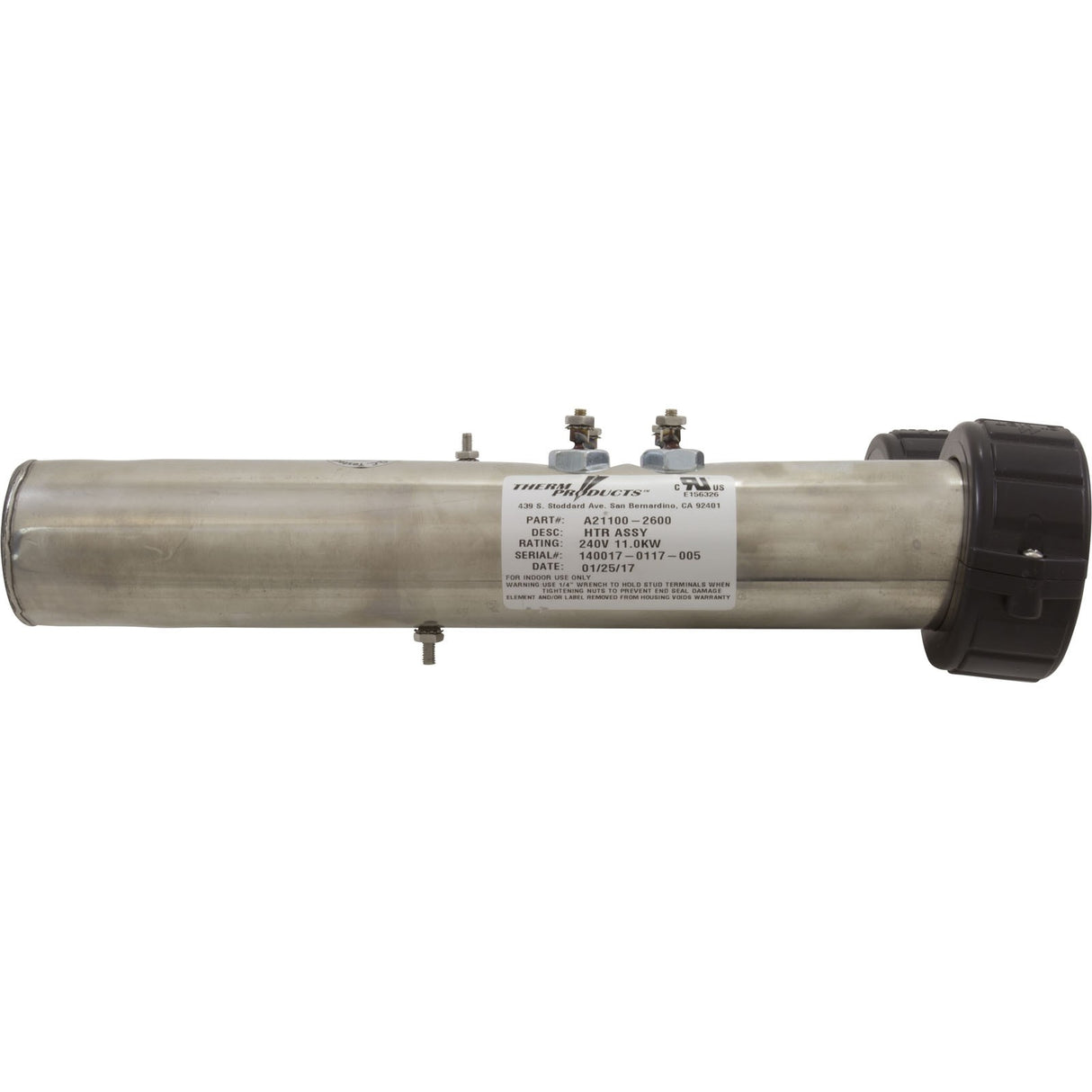 Heater, U Shape, Hydro-Quip RHS/Heatmax Repl, 230v, 11.0kW : 26-0082A-K