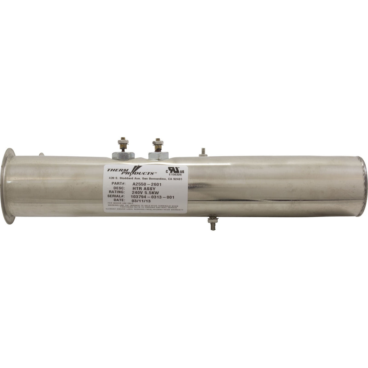 Heater, U Shape, Hydro-Quip RHS/Heatmax Repl 230v, 5.5kW : 26-0082-K