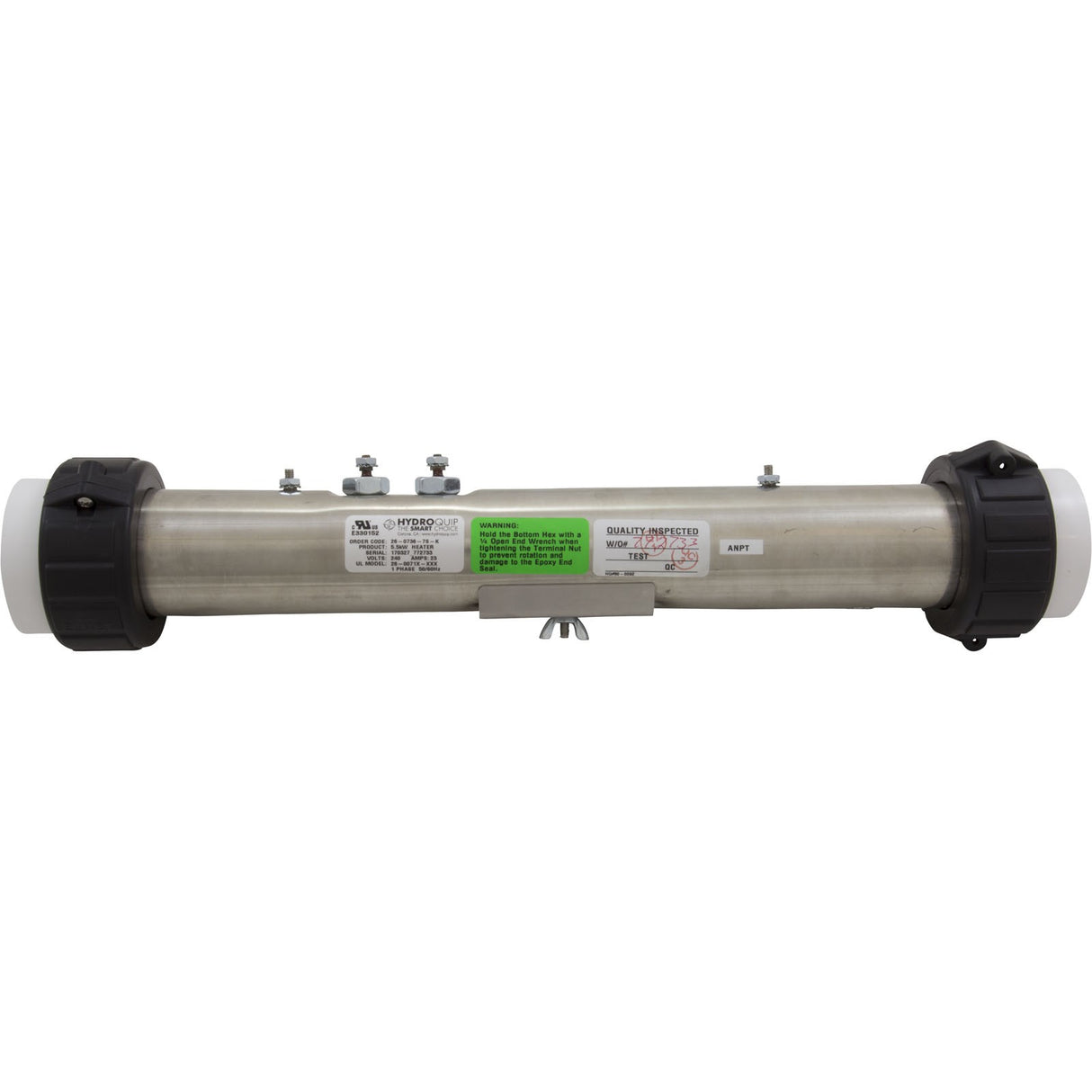 Heater, FloThru, Advanced/LA Spas Repl, 15"x2", 230v, 5.5kW, Gen : 26-0736-7S-K