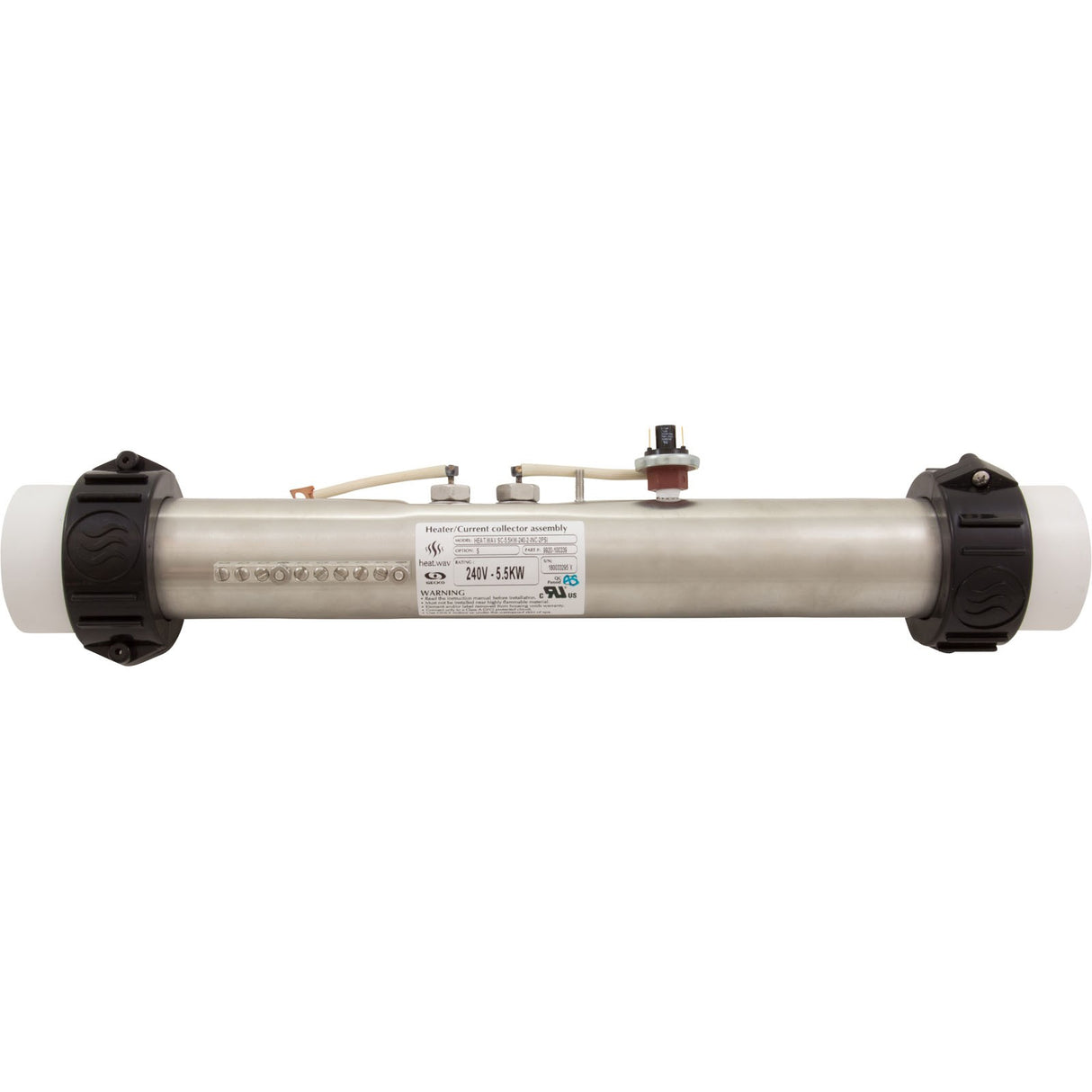 Heater, FloThru, Gecko S-Class, 5.5kW, 15"x2", 230, w/ PS, OEM : 9920-100339