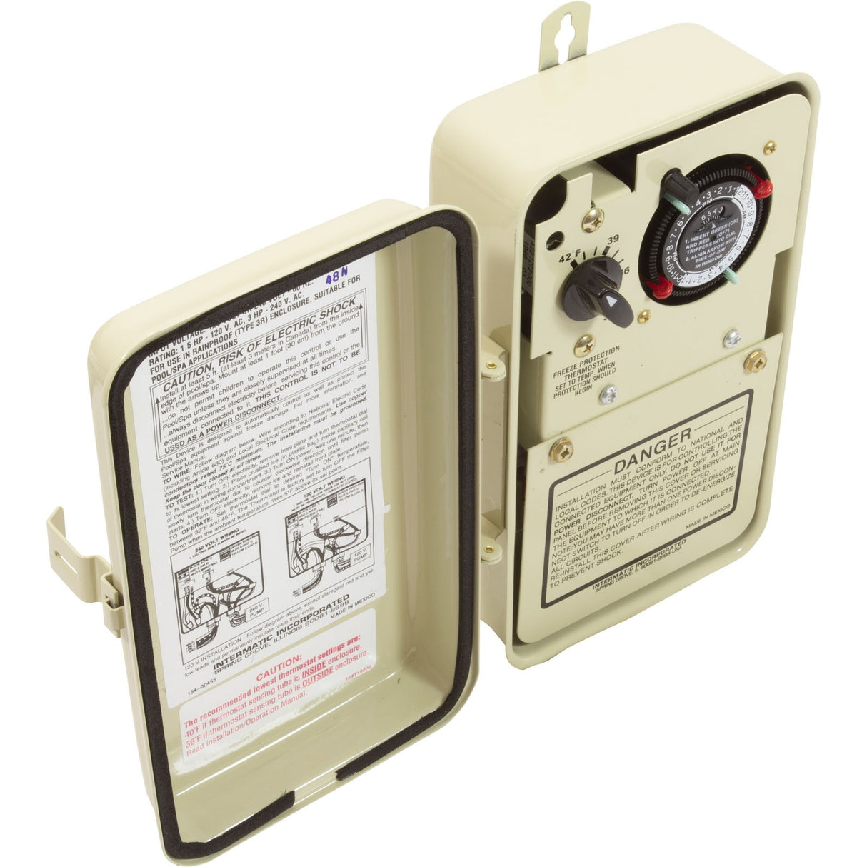 Timer W/Thermostat, Rainproof Enclosure, 120v/240v : PF1103T