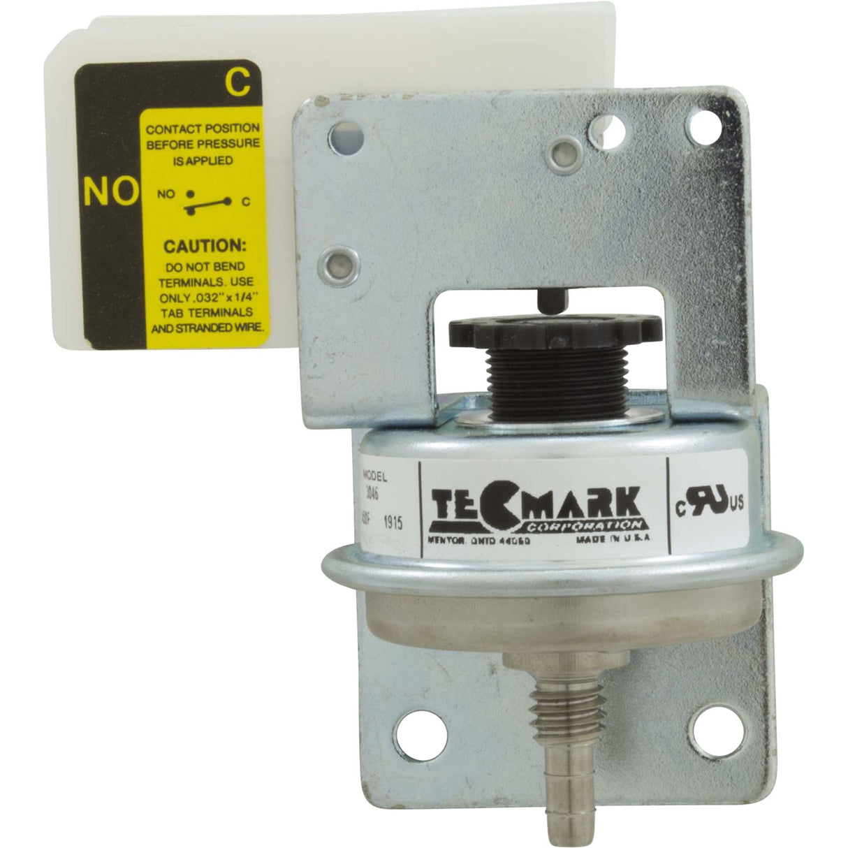 Pressure Switch 3046, 25A, Tecmark, 1/8"b, SPNO, Z Bracket : 3046