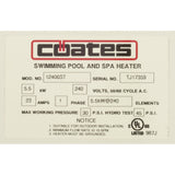 Electric Heater, Coates, 5.5Kw, 240V, Single Phase : 12406ST