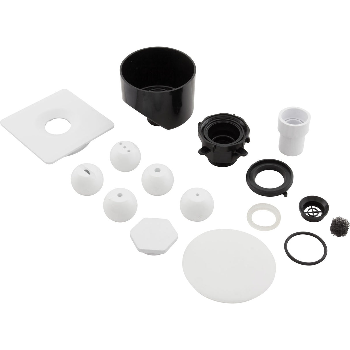 Deck Jet, Multi-Nozzle White, Adjustable, Flangeless, Square : 25598-310-000