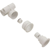Jet Body Assy, WW Poly Strm Gunite, a1-1/2"s, w2"s, Tee, Wht, Thd : 229-1110