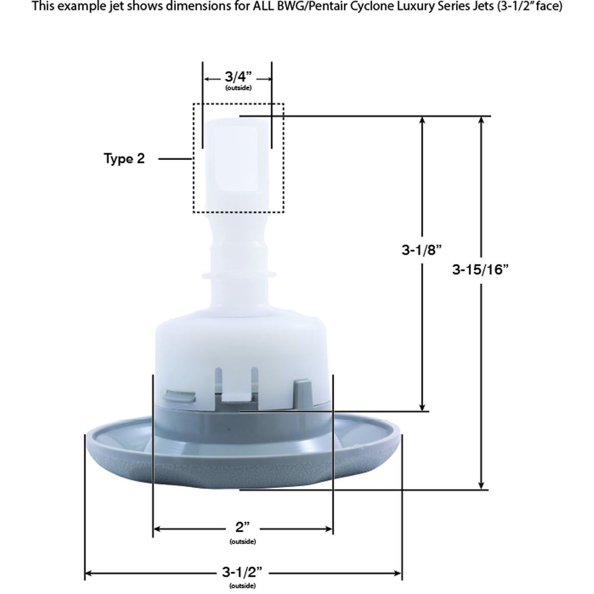 Jet Intl, BWG Cyclone Luxury, 3-1/2"fd, Dir, Txt Scal, Gry : 9844WW