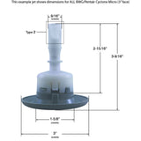 Jet Intl, BWG Cyclone Micro, 3"fd, Dir, Txt Scal, Gry : 9653WW