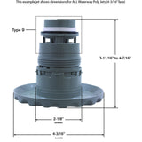 Jet Intl, WW Poly Jet, 4-3/16"fd, Pulsator, Dlx Scal, White : 210-6170