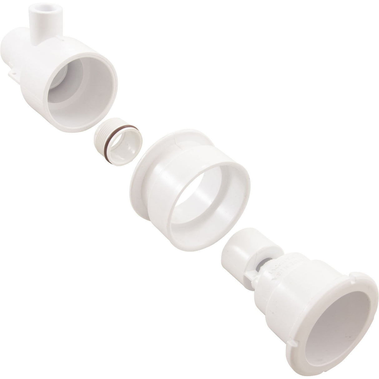 Jet Body Assy, WW Poly Strm Gunite, a1"spg, w1-1/2"spg, Wht, Thd : 229-1100