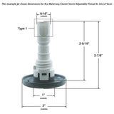 Jet Intl, WW Cluster Storm, 2"fd, Dir, Smth, SS/Blk, Thd : 229-1501S