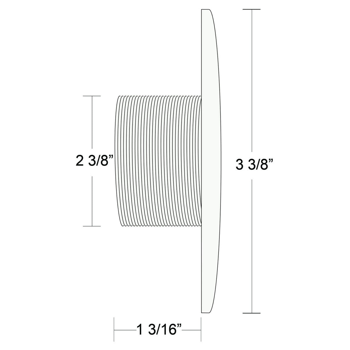 Wall Fitting, BWG/HAI Hydro Jet, 2-3/8"hs, Gry : 30-3801GRY