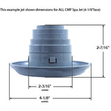 Jet Intl, CMP Spa, 4-1/8"fd, Massage, Smth Scal, Gry : 23540-141-000