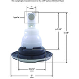Jet Intl, CMP Typhoon 500, 5"fd, 7 Port, Scalloped, SS/Graph Gry : 23452-142-000