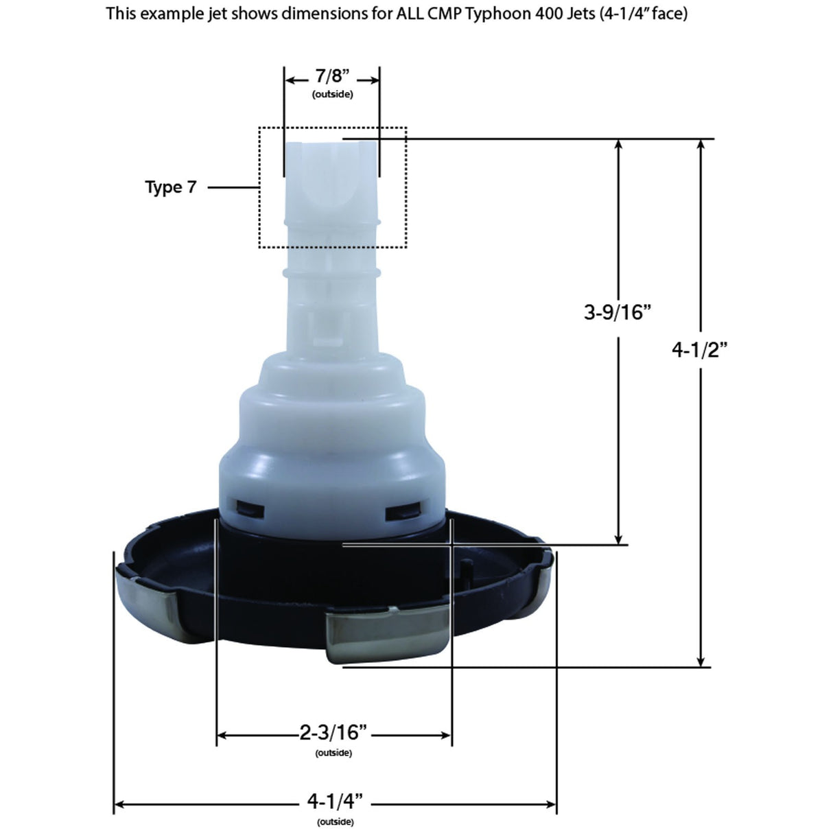 Jet Intl, CMP Typhoon 400, 4-1/4"fd, Roto, Crown, SS/Graph Gry : 23446-122-700