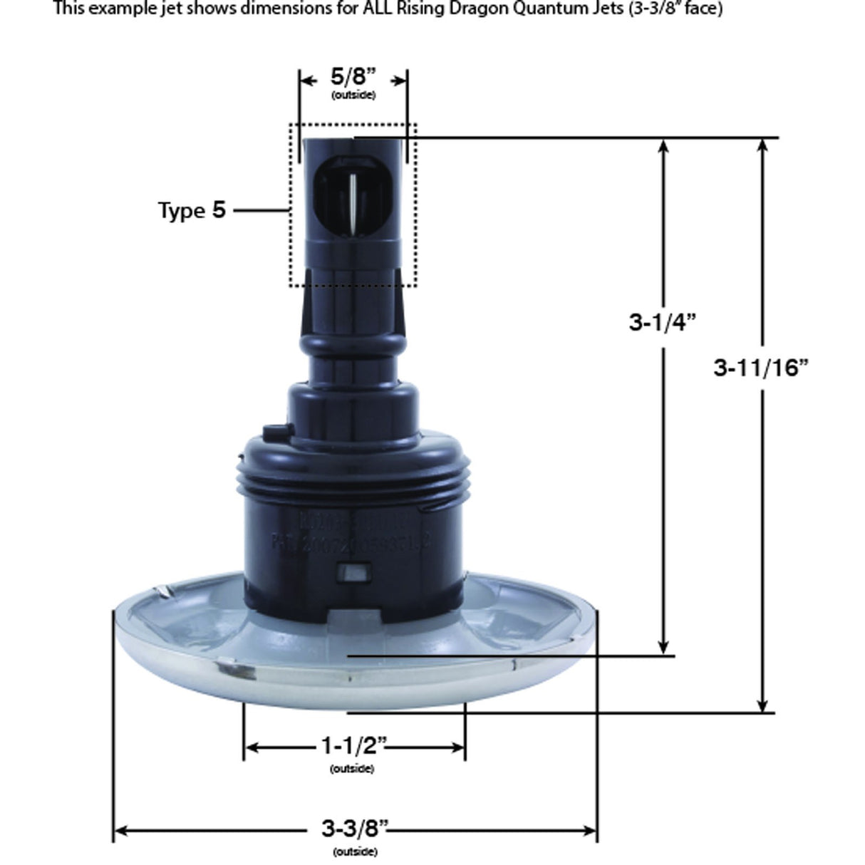 Jet Intl, RD Quantum, 3-3/8"fd, Twin Roto, Smth, SS/Gry, Thd : RD203-3427S