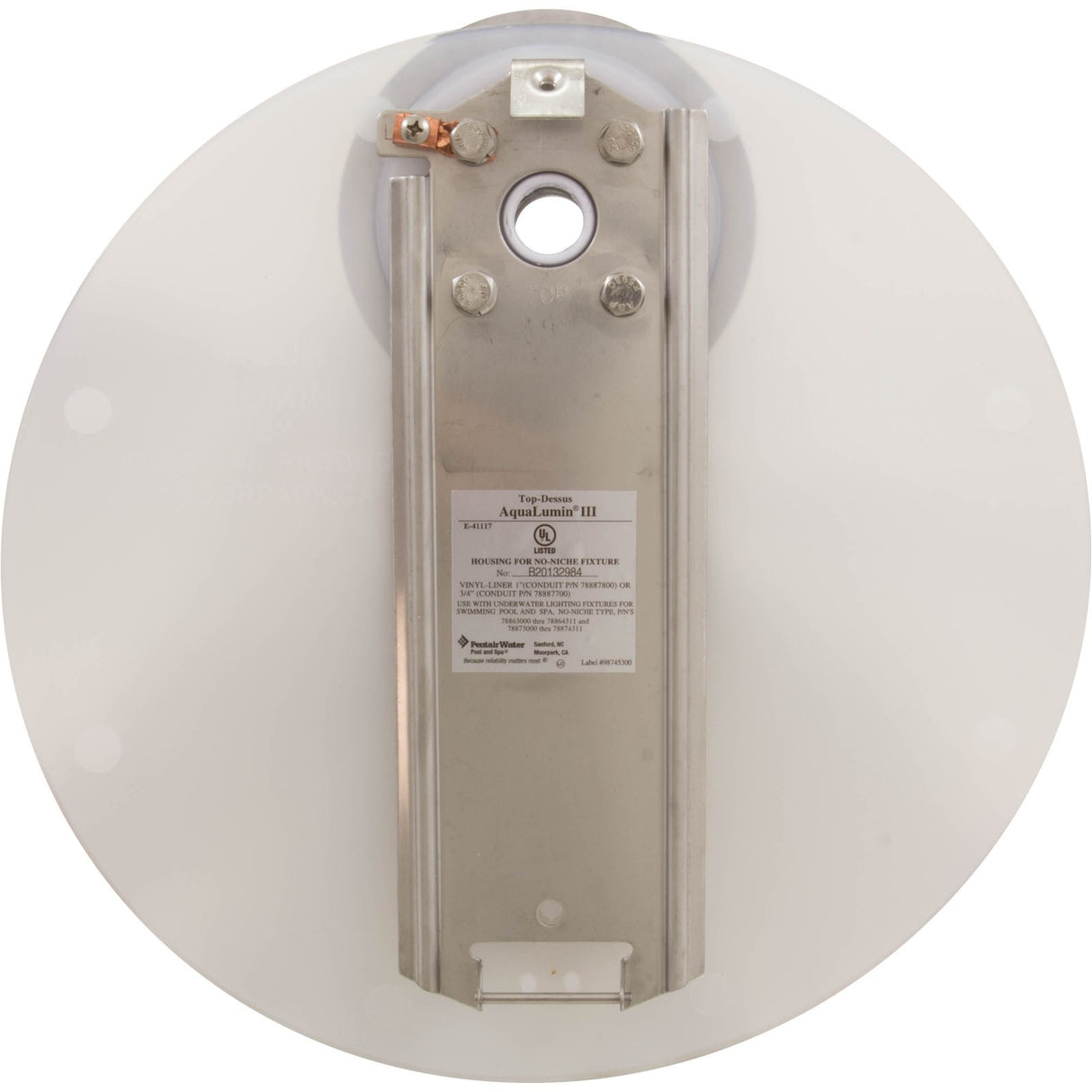 Mounting Bracket, Pentair AquaLumin III, Vinyl, 3/4" Hub : 78887700