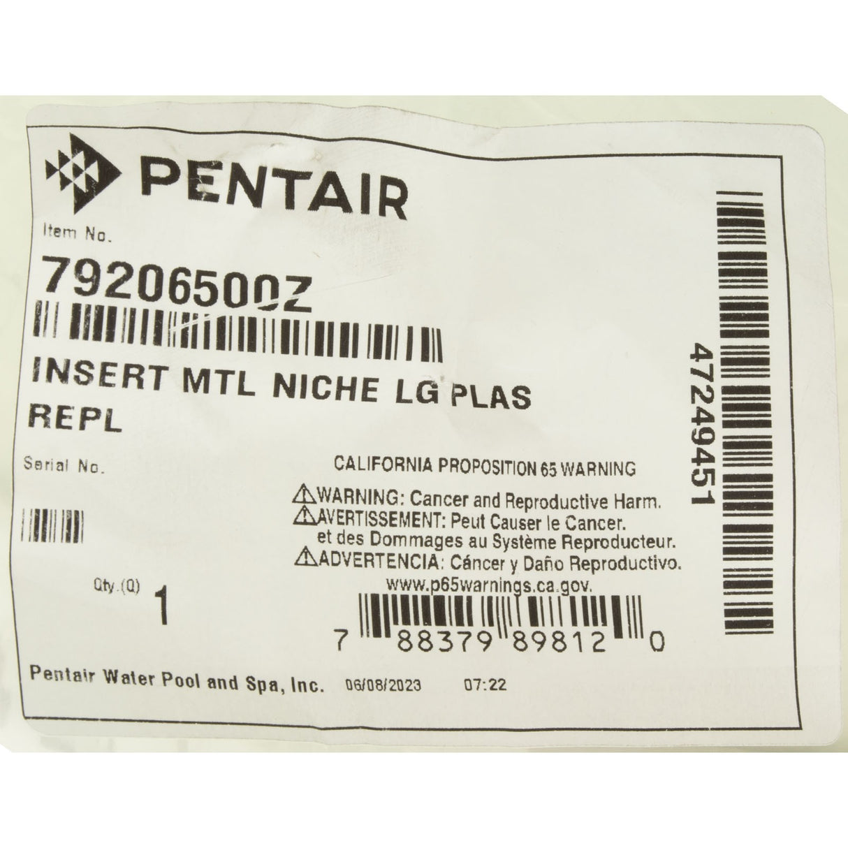 Large Metal Insert, Penair Plastic Concrete Niche : 79206500Z